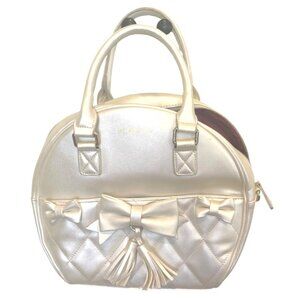 Berry Q Victoria Round Bag – Champagne Gold Metallic Coquette Lolita Style Bows